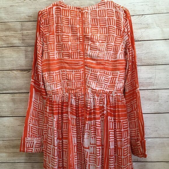 NEW WITH TAGS BUSAYO DELE MAXI DRESS IN ORANGE AND WHITE PRINT - Picture 7 of 13